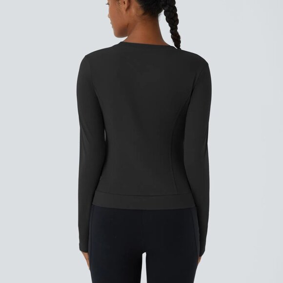 HALARA Crossover Hem Long Sleeve Yoga Top Black Small NWT - Picture 3 of 7